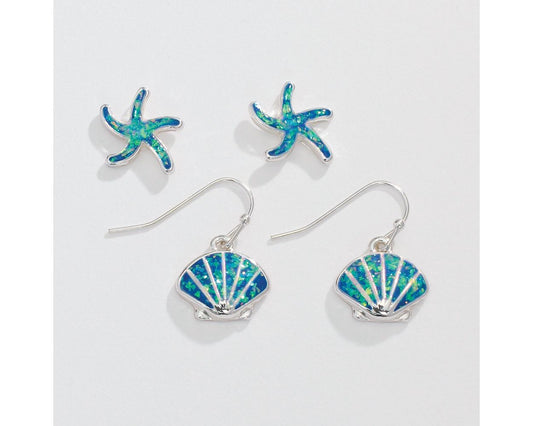 Duo - Starfish & Shell Earrings (PBB)