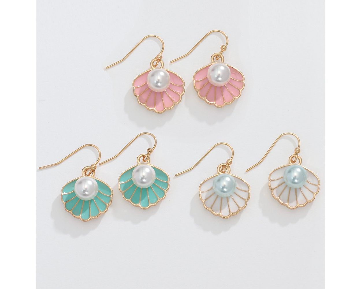 Pastel Scallop w/ pearl (various) Earrings (PBB)