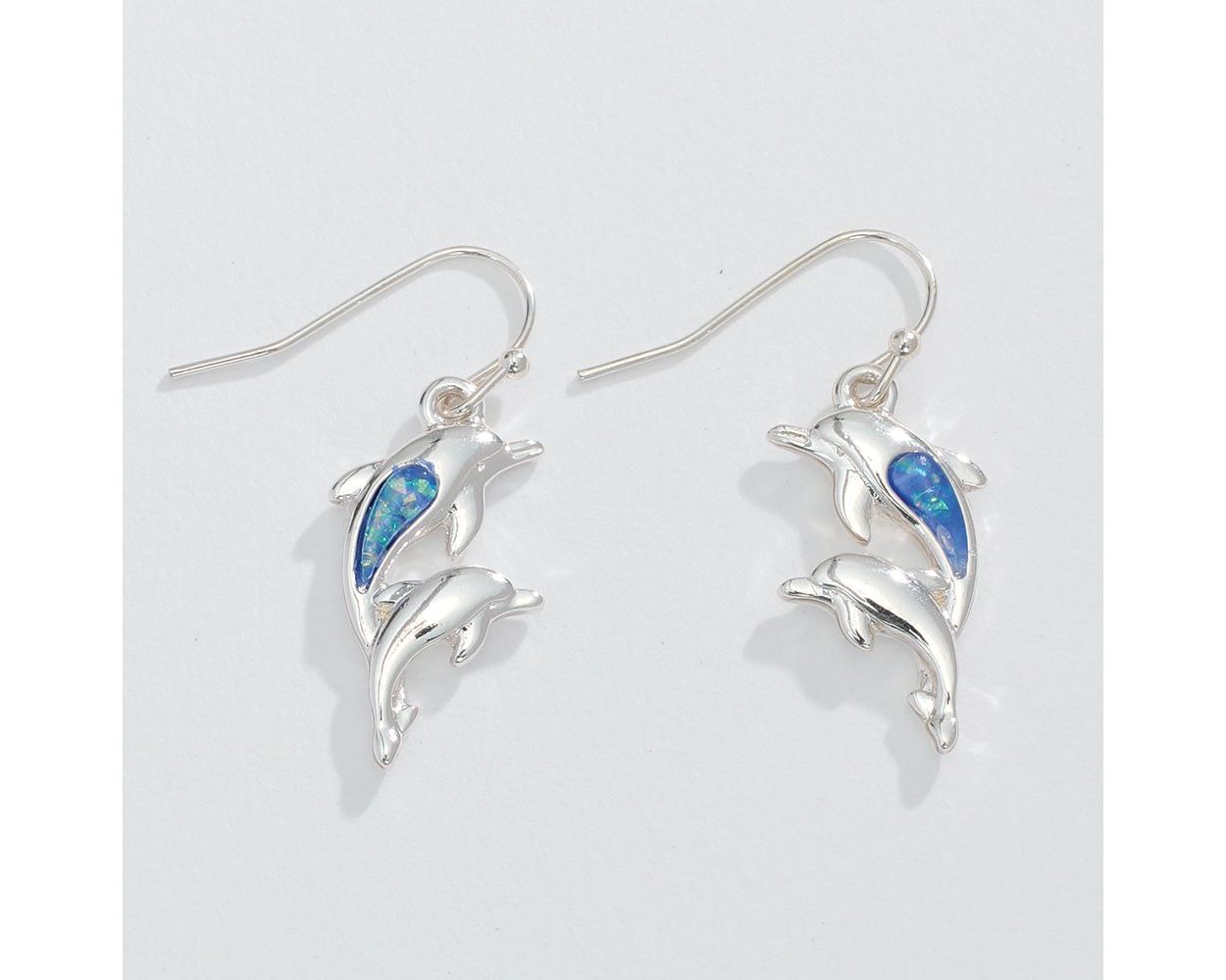 Dolphin Pair w/ Blue Glitter Earrings (PBB)