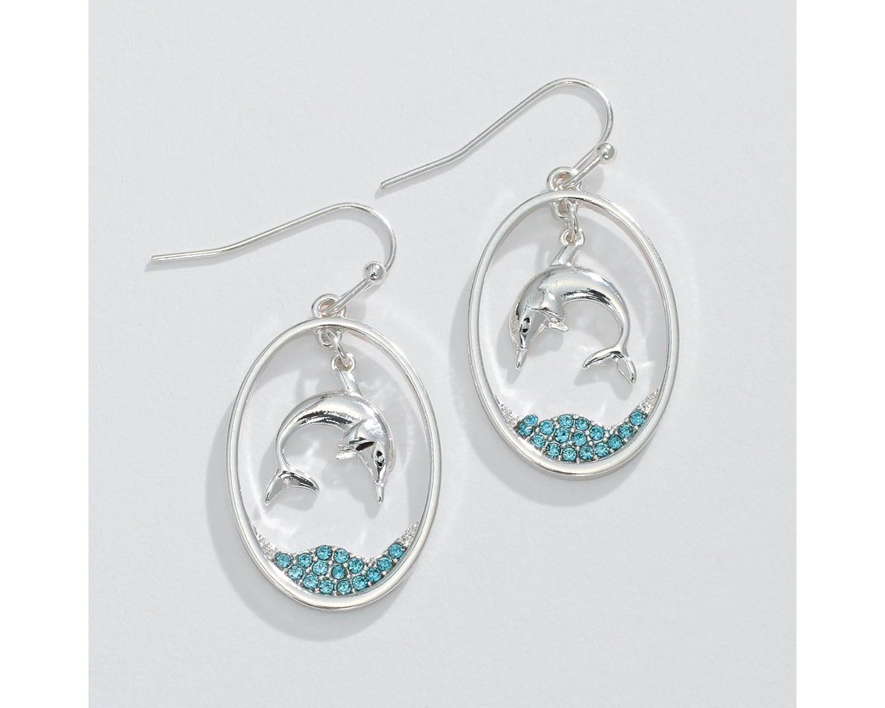 Hoop w/ Jumping Dolphin Earrings (PBB)