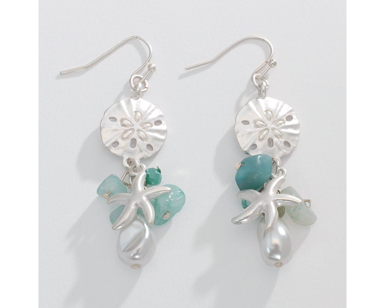 Drop w/ Sand Dollar and Starfish Earrings (PBB)