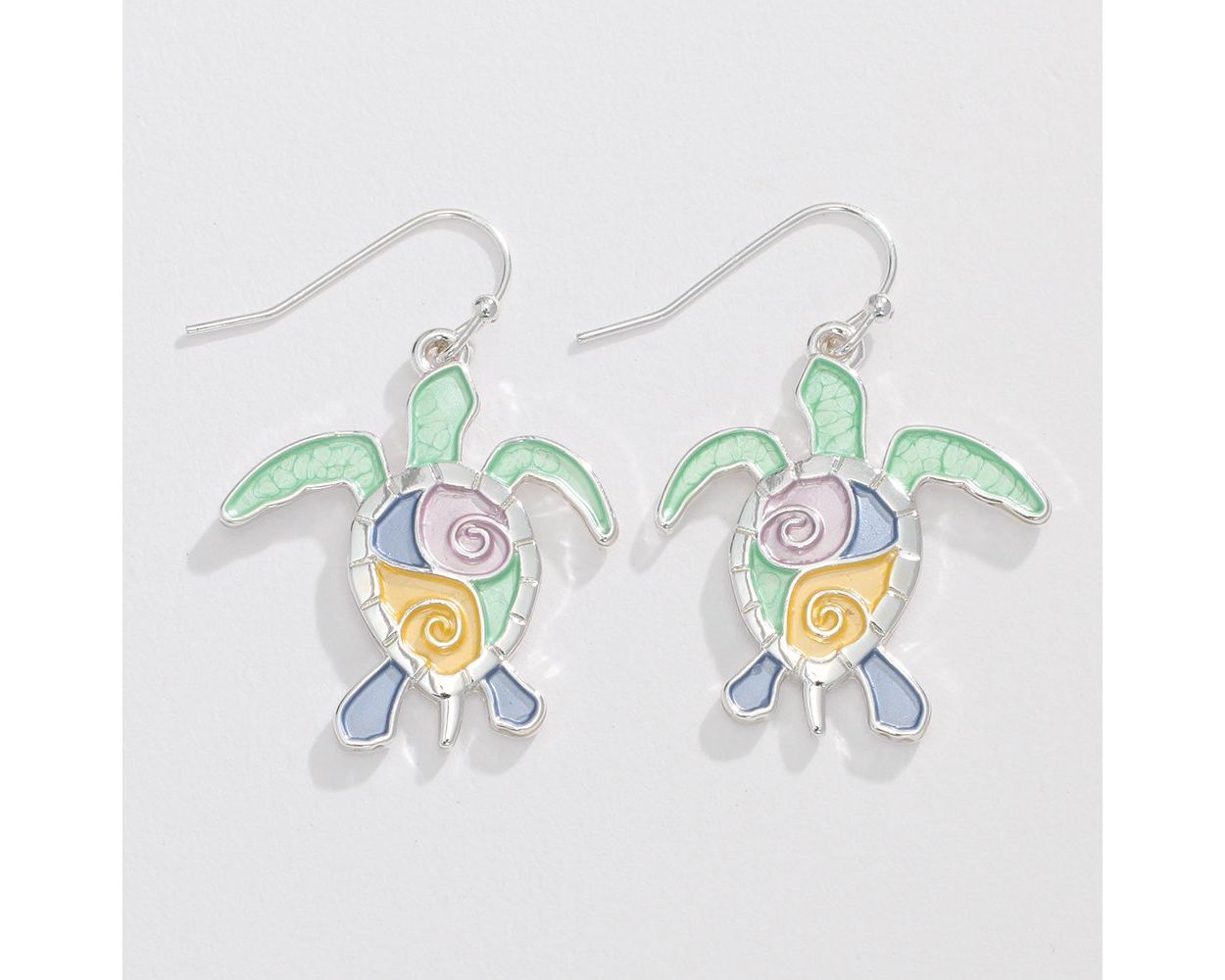 Turtle w/ Pastel Inlays Earrings (PBB)