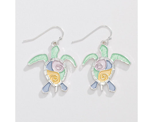 Turtle w/ Pastel Inlays Earrings (PBB)