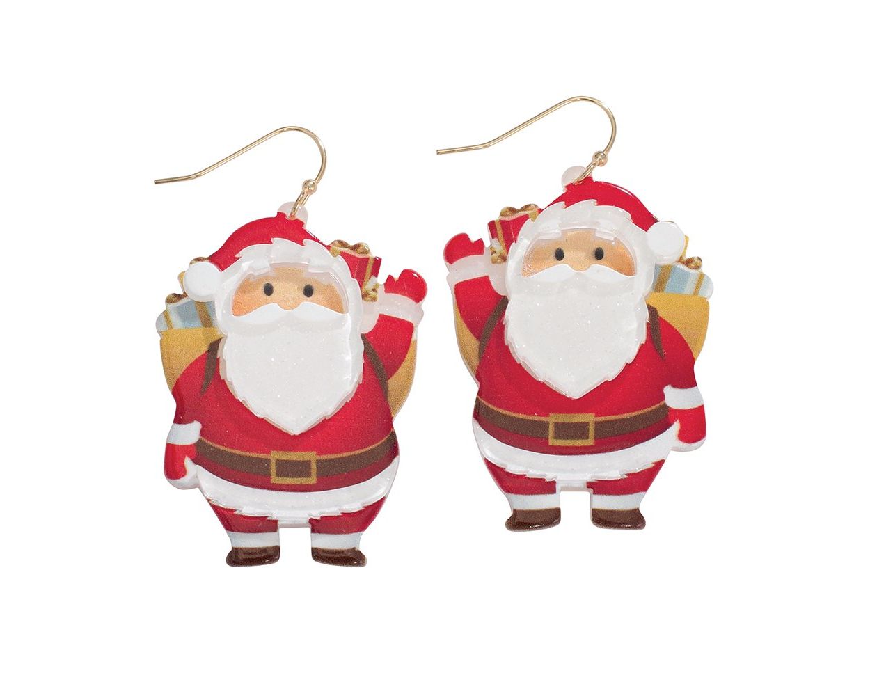 Santa w/ Gifts Earrings Christmas (PBB)