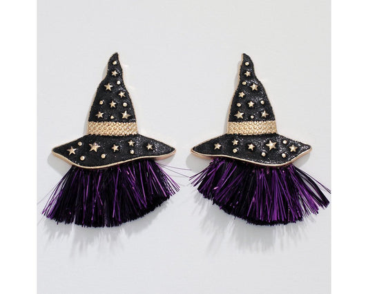 Witch Hat with Stars Earring - Fall (PBB)