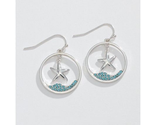 Hoop w/ Starfish Earrings (PBB)