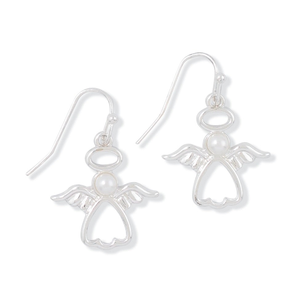 Silver Angels  Earrings   Christmas (PBB)