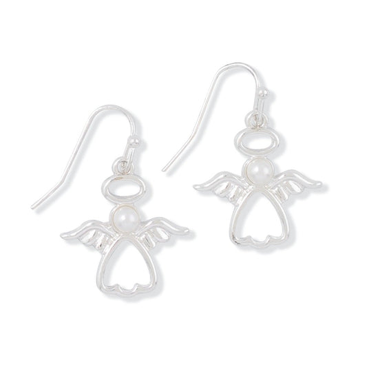 Silver Angels  Earrings   Christmas (PBB)