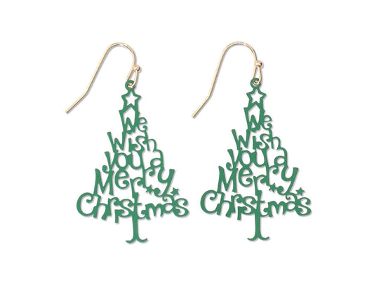 Green Christmas Tree  Earrings   Christmas (PBB)