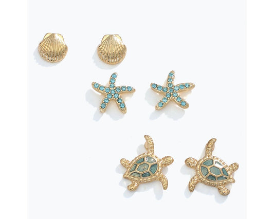 Coastal Gold Trio Earrings (PBB)