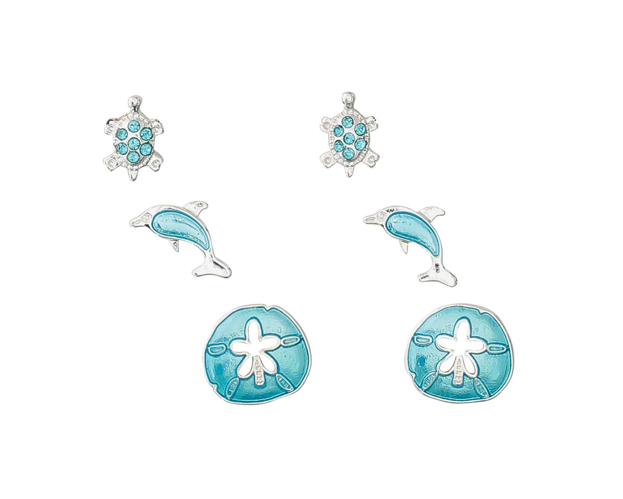 Blue Sealife Trio Earrings (PBB)