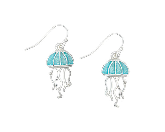 Blue Glitter Jellyfish Earrings (PBB)