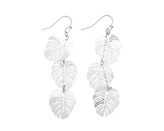 Silver Palm Leaves Earrings (PBB)