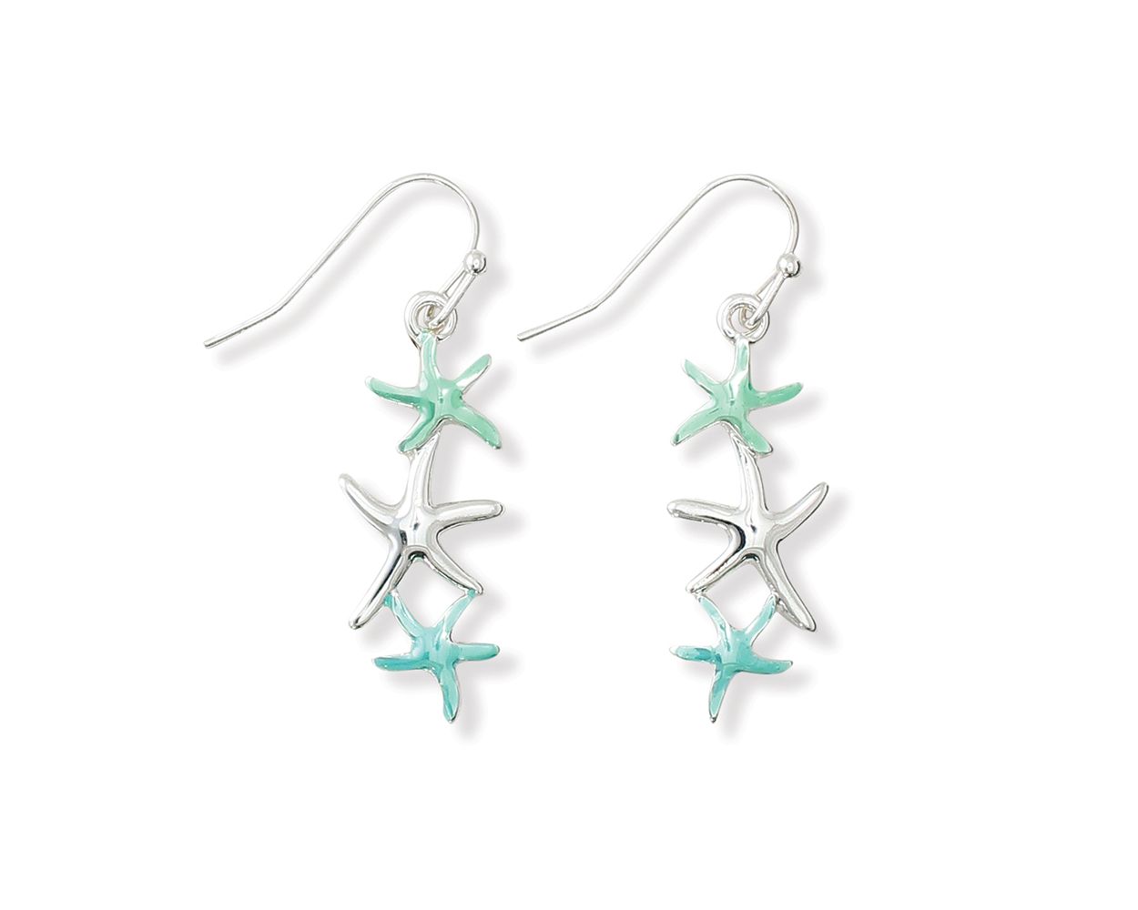 Bue & Sliver Starfish Earrings (PBB)