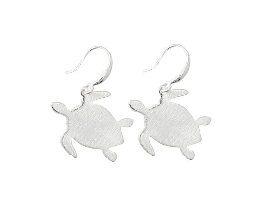 Siliver Sea Turtle Cutout Earrings (PBB)