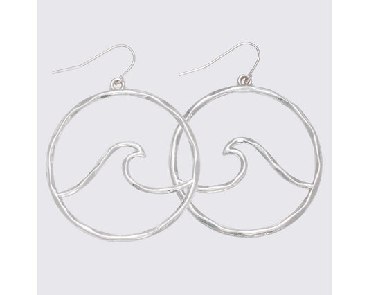 Silver Wave Outline Earrings (PBB)