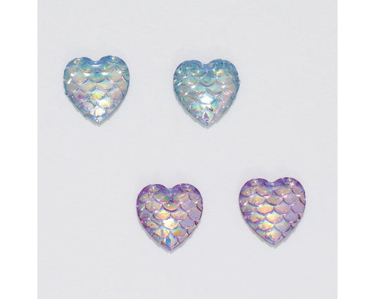 Duo - Mermaid Scale Hearts Earrings (PBB)