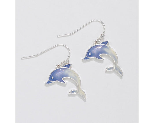 Blue/White Dolphins Earrings (PBB)