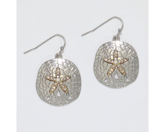 Two Toned Sand Dollar Earrings (PBB)