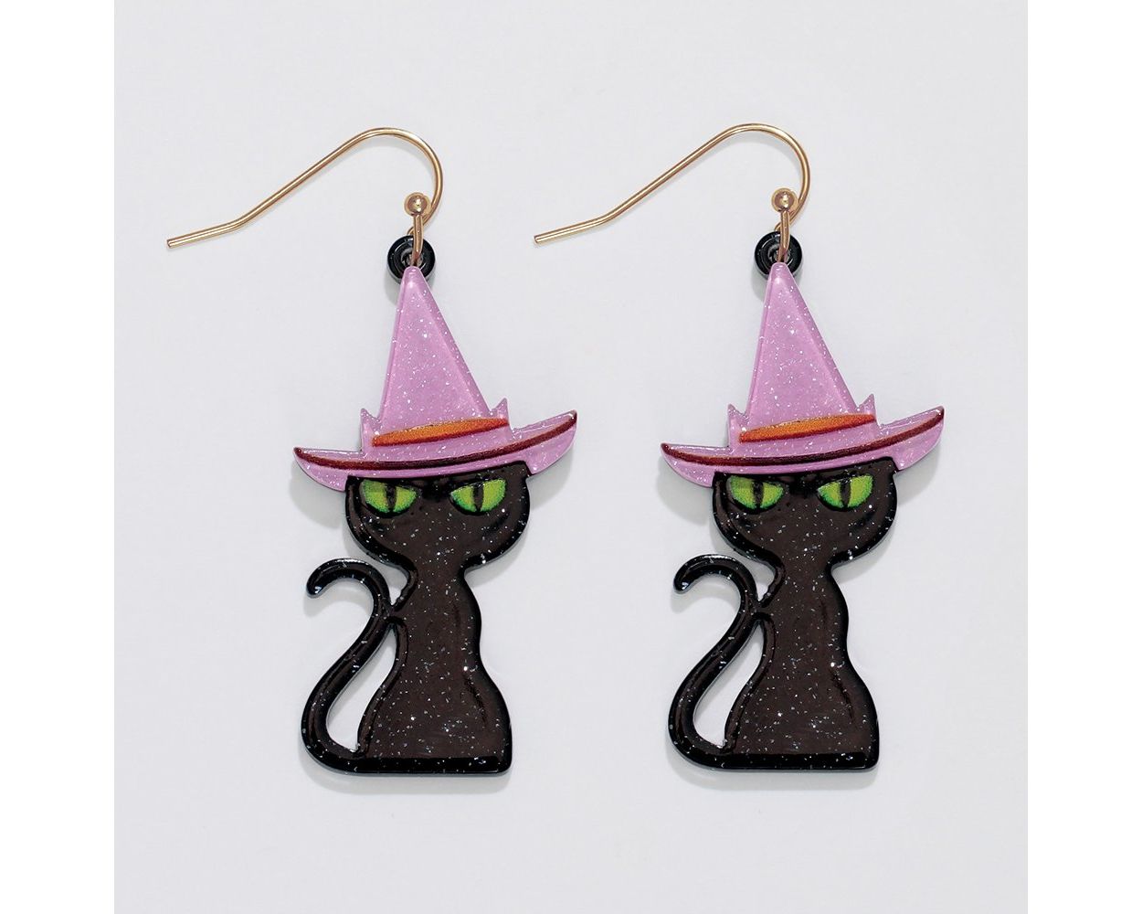 Black Cats w/ Purple Hats Earring - Fall (PBB)