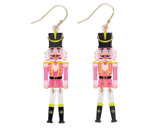 Pink Nutcracker Earrings Christmas (PBB)