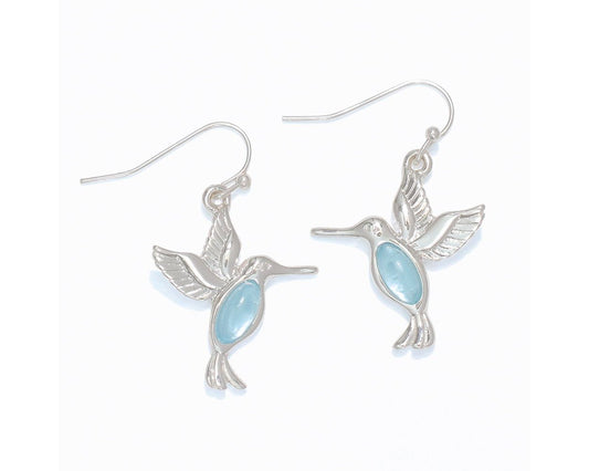 Aqua Hummingbird Earrings (PBB)