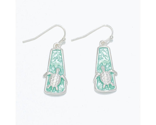 Turtle Mint Green Bar Earrings (PBB)