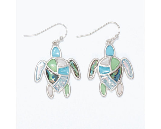 Fancy Turtle w/ Inlays Earrings (PBB)