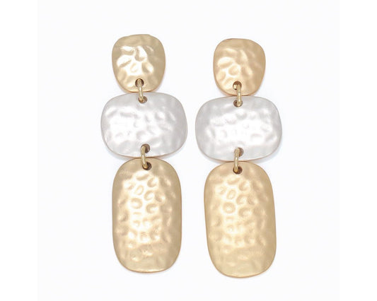Hammered Two Tone Earrings (PBB)