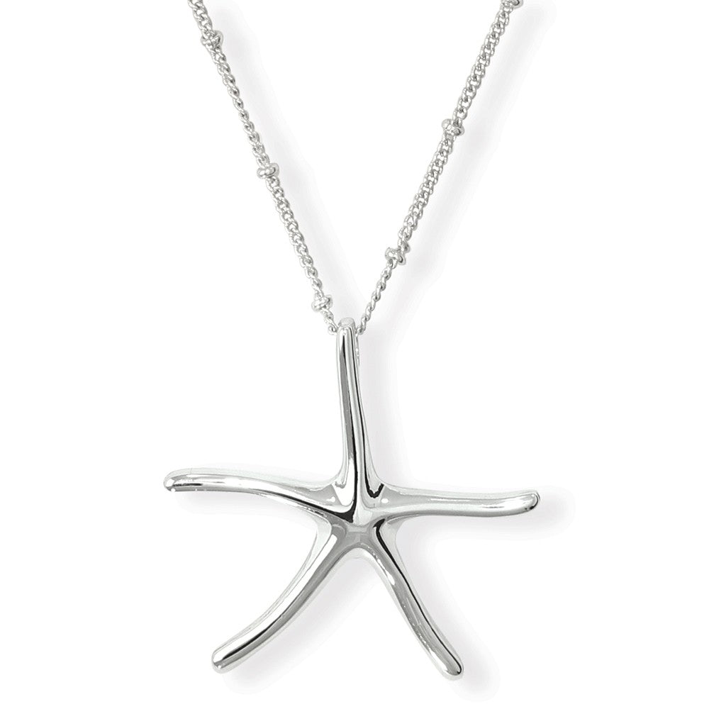 Large Silver Starfish Necklace (PBB)