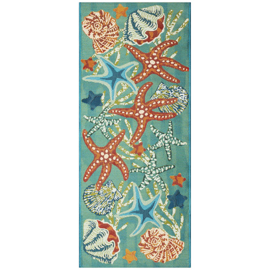 Shells - 23x59 Non-Skid Indoor Outdoor Weaved Mat (TOI)