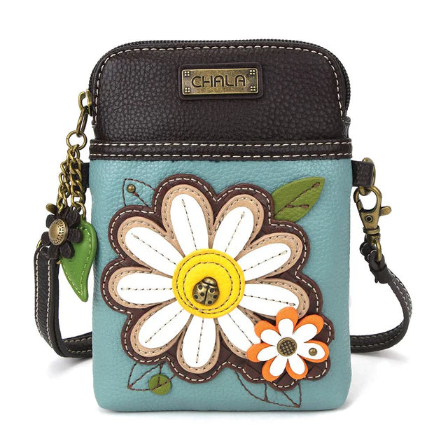 Daisy Cellphone Xbody Purse 5"W x 7.5" (CHB)