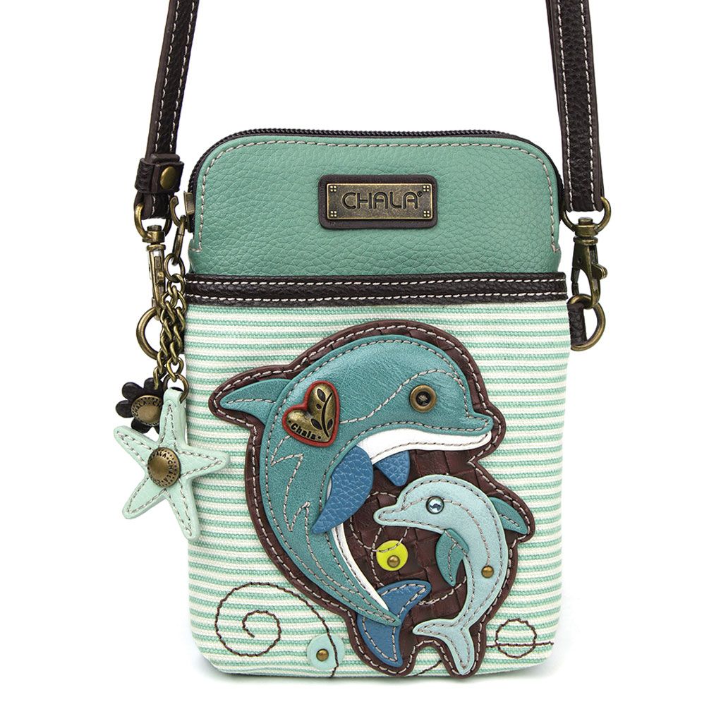 Two Dolphins Cellphone Xbody Purse 5"x7" (CHB)