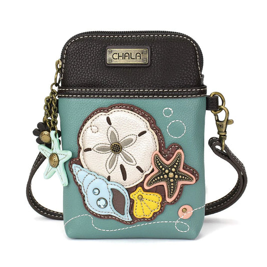 Sea Shells Cellphone Xbody Purse 5"x7.5" (CHB)