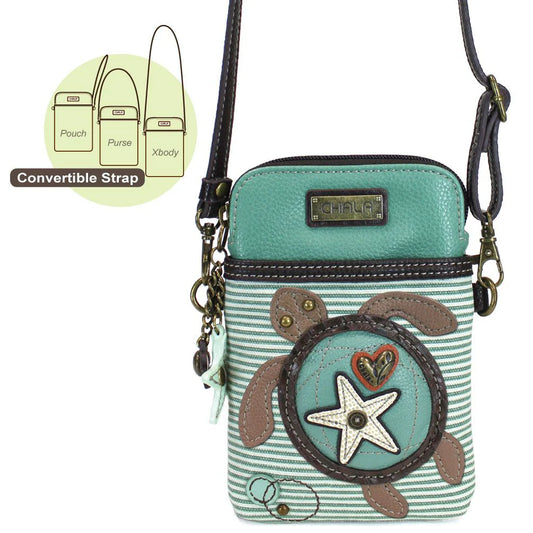 Turtle & Starfish Cellphone Xbody Purse 5"x7.5" (CHB)