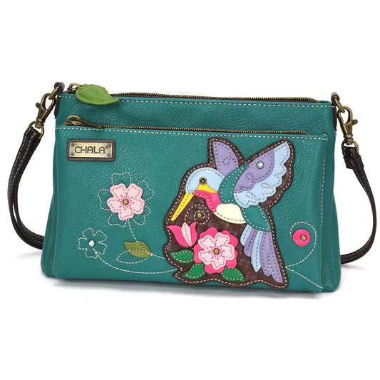 Colorful Hummingbird Deluxe Crossbody Purse 9.5"x6" (CHB)