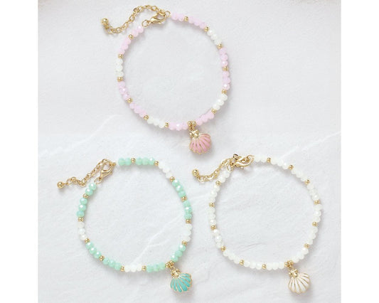 Pastel Scollop Shell Anklet - various colors (PBB)