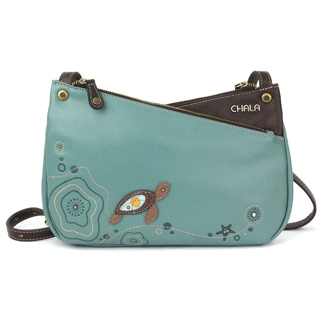 Swiming Sea Turtle Criss Crossbody Purse 12"x7.5" (CHB)