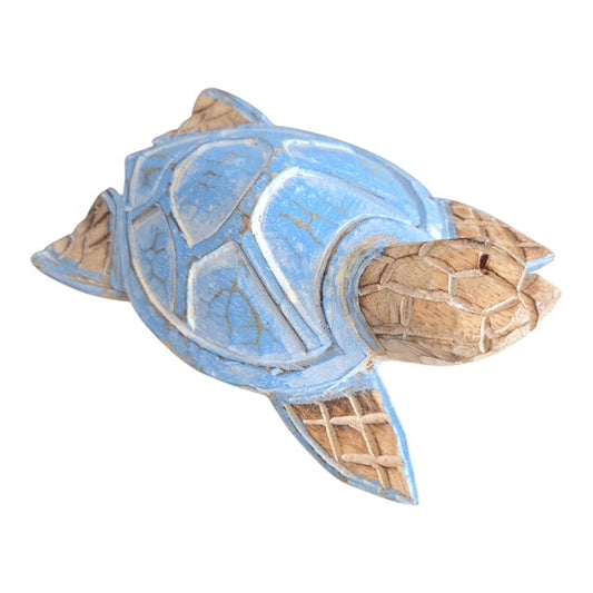 Carved Sea Turtle - Light Blue 8" (WSGM)