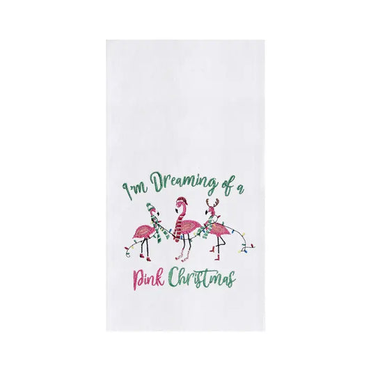 Christmas Flamingos Christmas Flour Sack Kitchen Towel 18x27 (CF)