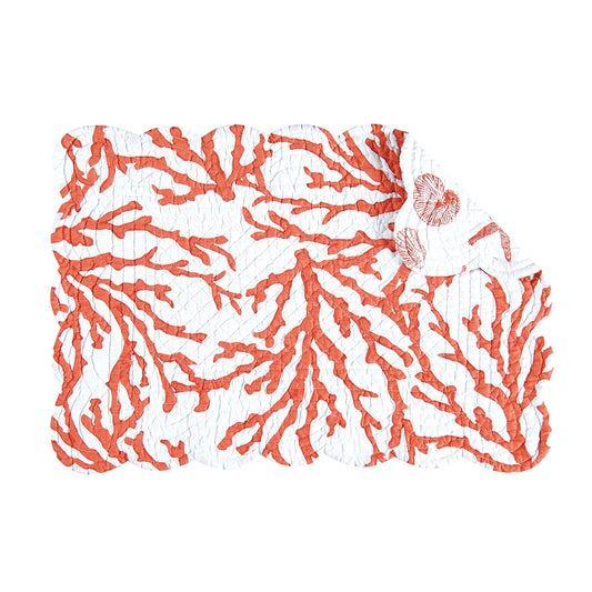 Cora Coral Rectangle Quilted Placemat (CF)