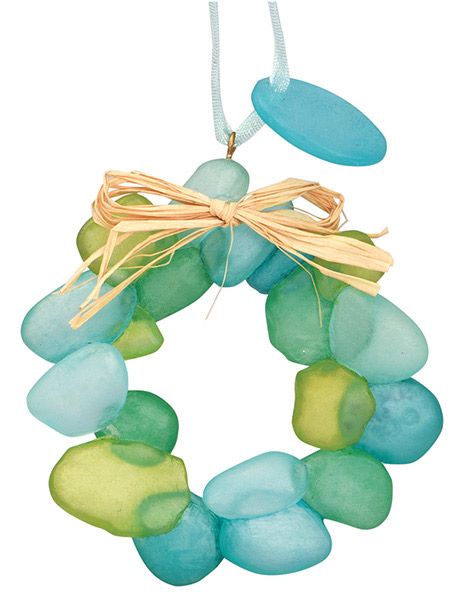 Sea Glass Look Christmas Wreath Ornament (CSI)