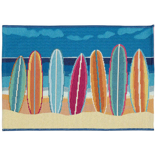 Bright Surfboards - 24x34.5 Non-Skid Indoor Outdoor Weaved Mat (TOI)