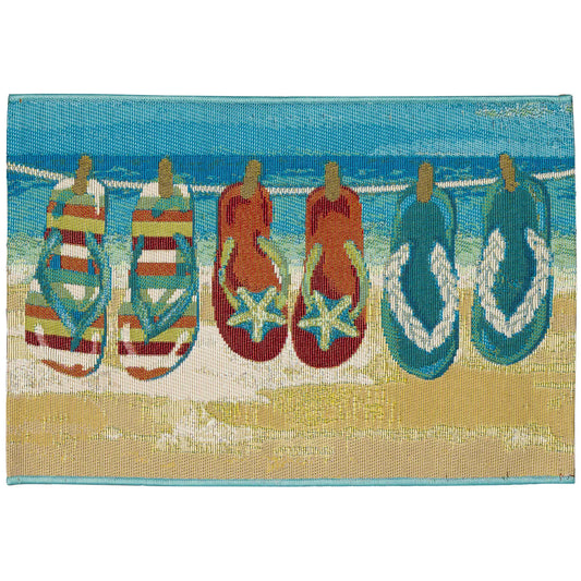 Flipflops - 24x34.5 Non-Skid Indoor Outdoor Weaved Mat (TOI)