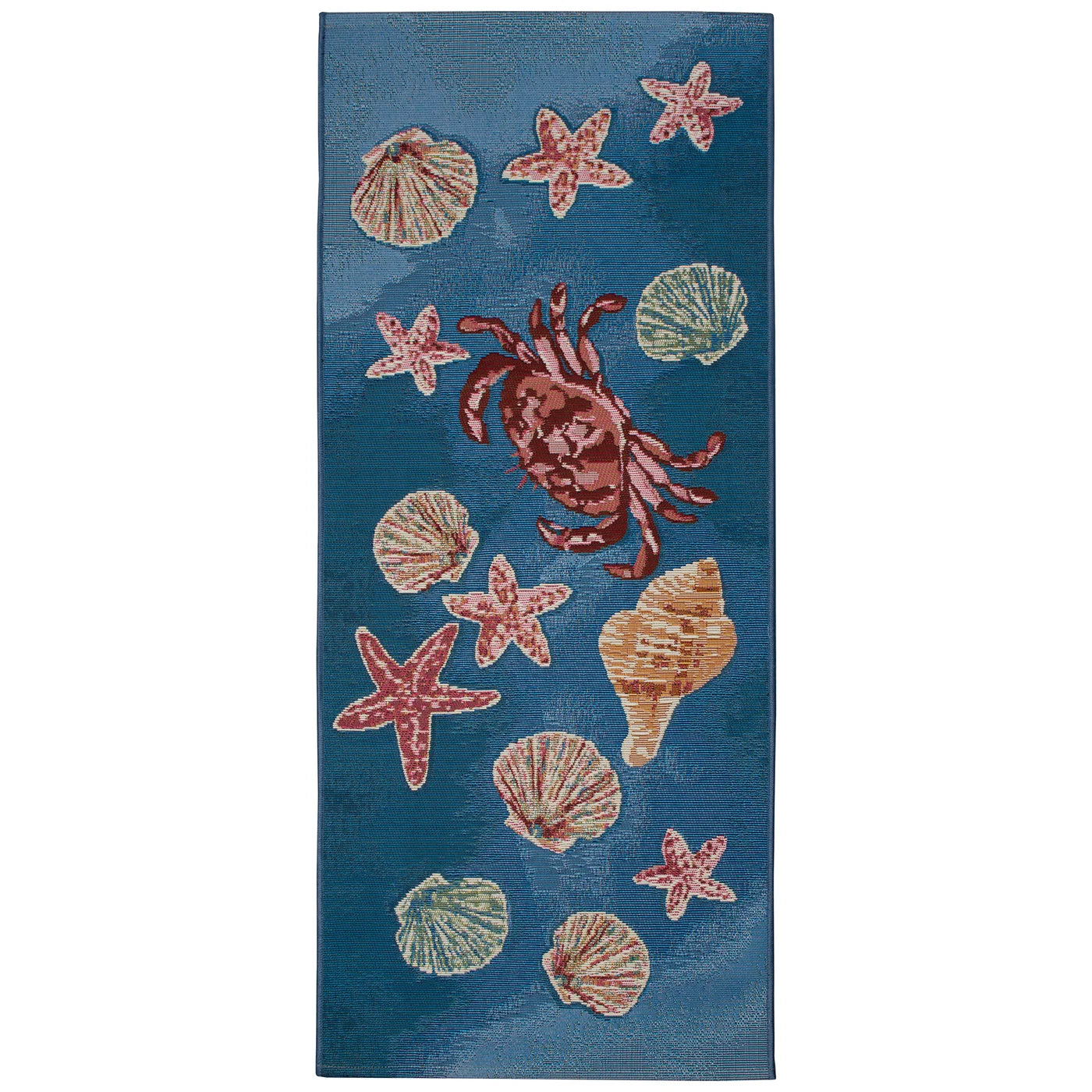 Crab & Shells - 23x59 Non-Skid Indoor Outdoor Weaved Mat (TOI)