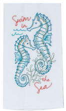 Seahorse Swim In The Sea 17.5x28 Flour Sack Kitchen Towel (KDD)