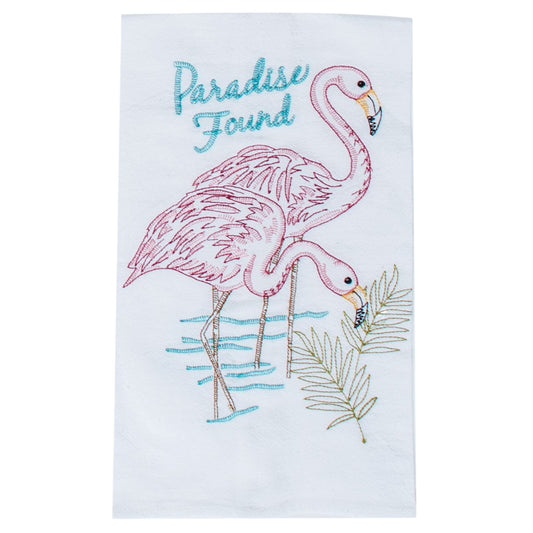 Flamingos 17.5x28 Flour Sack Kitchen Towel (KDD)