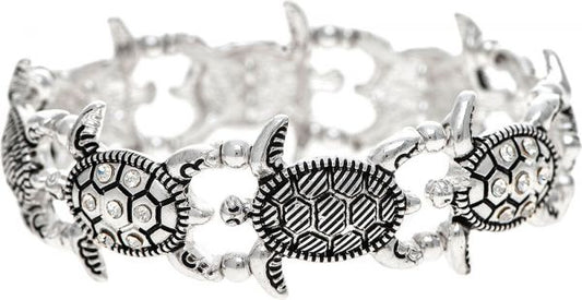 Silver Crystal Back Turtle Bracelet (RJC)