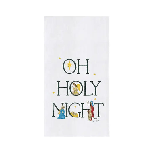 Holy Night Christmas Flour Sack Kitchen Towel 18x27 (CF)