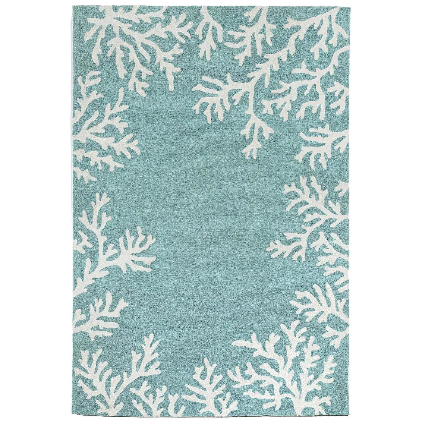 Aqua Coral 20x30 Indoor Outdoor Rug (TOI)